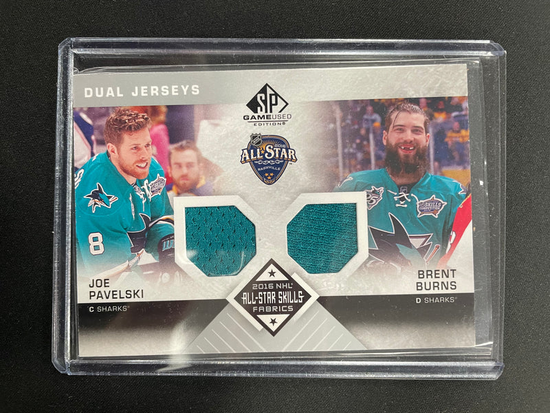 2016 UPPER DECK SP GAME USED - ALL-STAR SKILLS FABRICS - J. PAVELSKI / B. BURNS -
