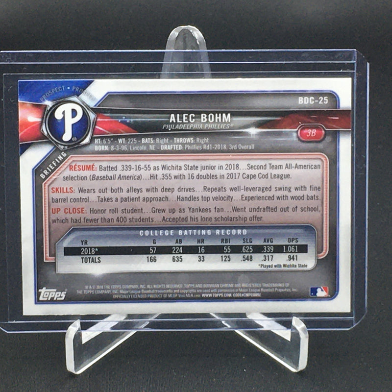 2018 TOPPS BOWMAN CHROME - 1ST BOWMAN - A. BOHM -