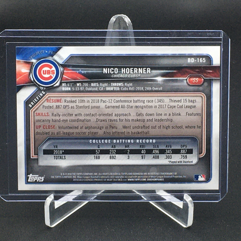 2018 TOPPS BOWMAN - 1ST BOWMAN - N. HOENER -