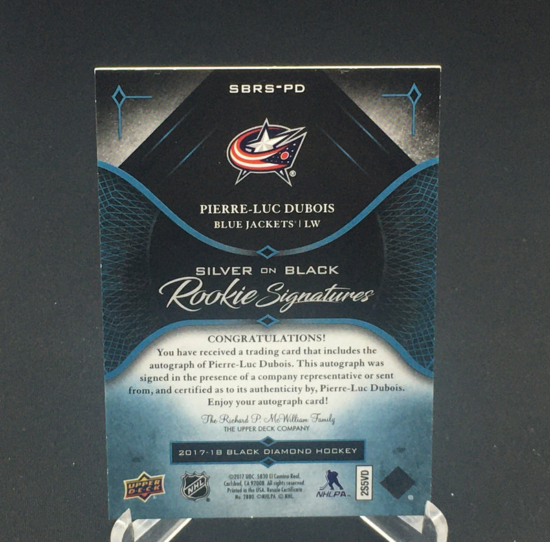 2017 BLACK DIAMOND - SILVER ON BLACK - P. LUC DUBOIS - #SBRS-PD - #'D/125 - AUTOGRAPH