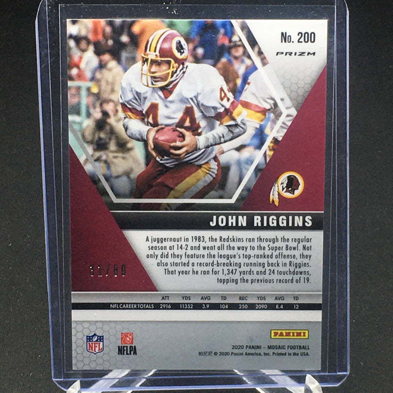 2020 PANINI MOSAIC - RED PRIZM - J. RIGGINS - #200 - #'D/80