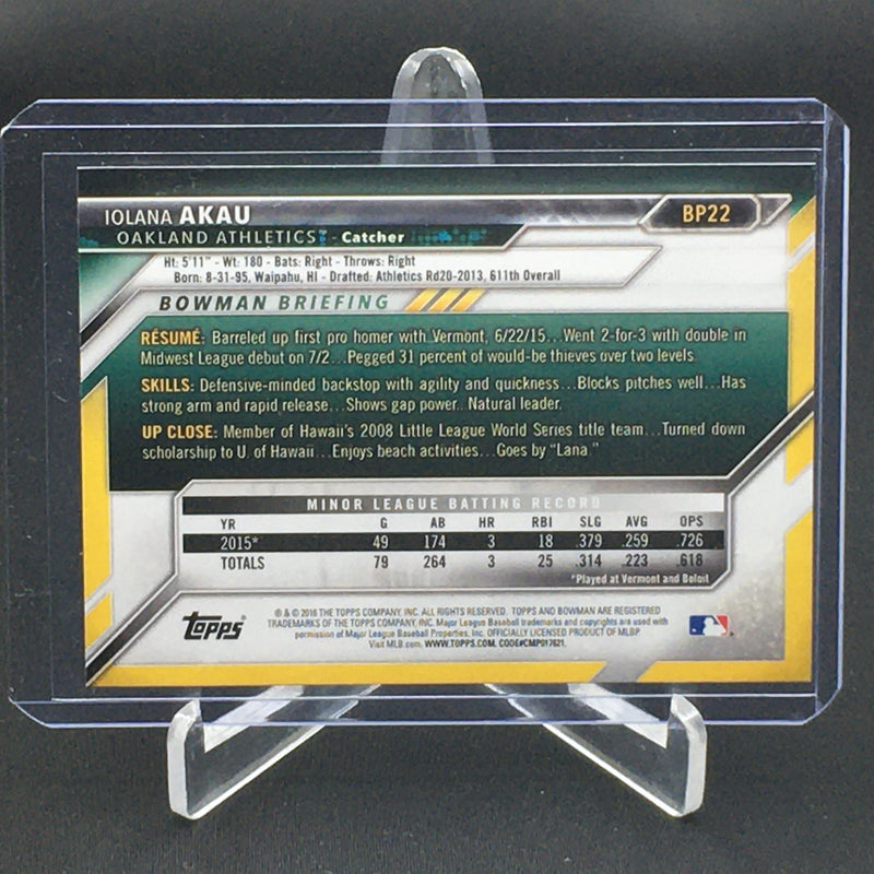 2016 TOPPS BOWMAN - 1ST BOWMAN - I. AKAU -