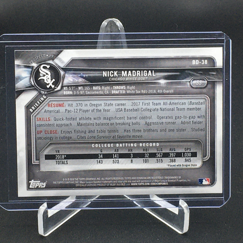 2018 TOPPS BOWMAN - 1ST BOWMAN - N. MADRIGAL -