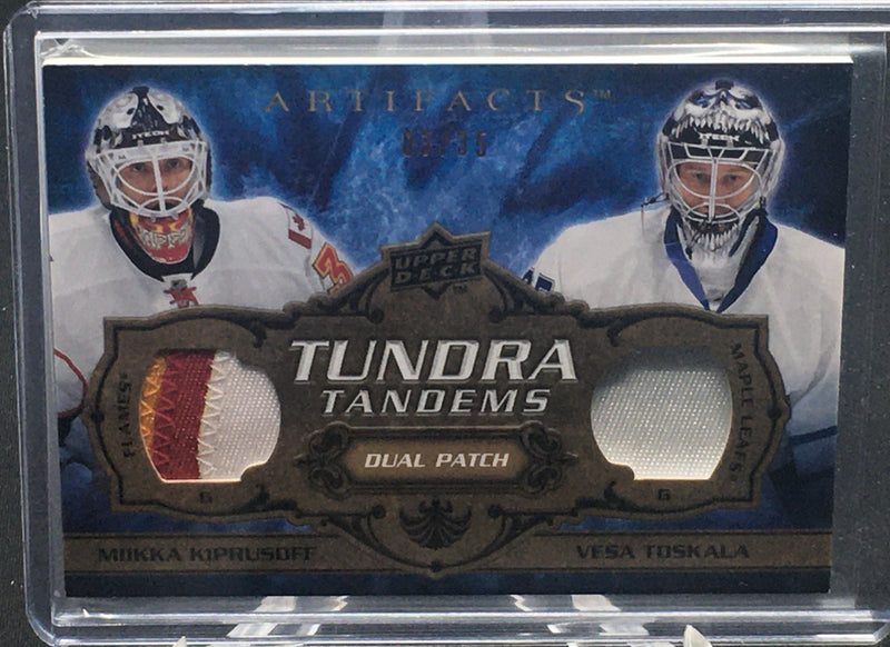 2008 UPPER DECK ARTIFACTS - M. KIPRUSOFF / V. TOSKALA - #TT-KT - #'D/35 - DUAL PATCH