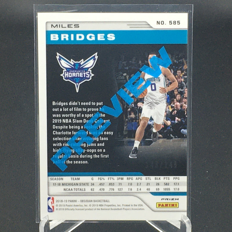 2018 PANINI - OBSIDIAN ORANGE - M. BRIDGES - #585 - #'D/149 - RC