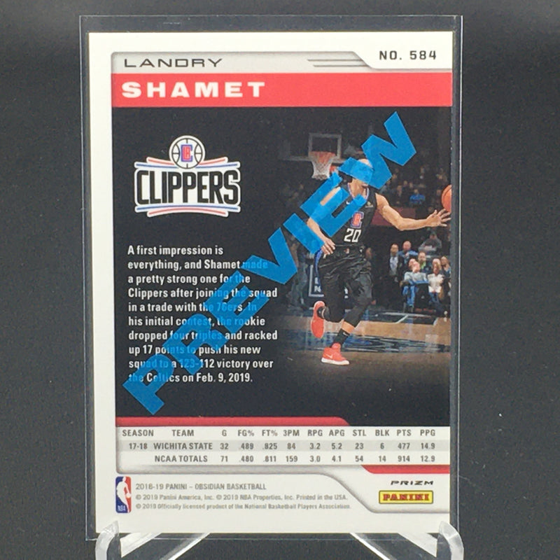 2018 PANINI - OBSIDIAN - L. SHAMET -