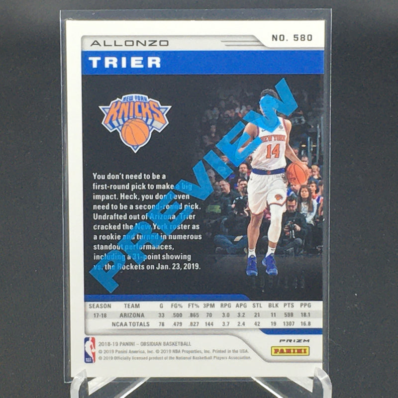 2018 PANINI - OBSIDIAN ORANGE - A. TRIER - #580 - #'D/ 149 - RC