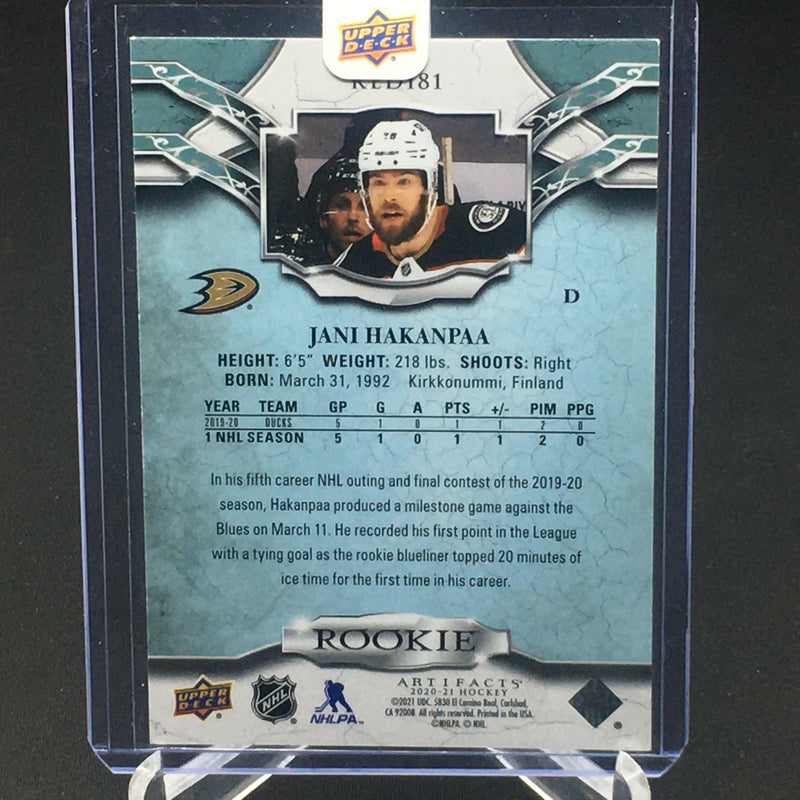 2020 UPPER DECK ARTIFACTS - J. HAKANPAA - #RED181 - #'D/999 - RC