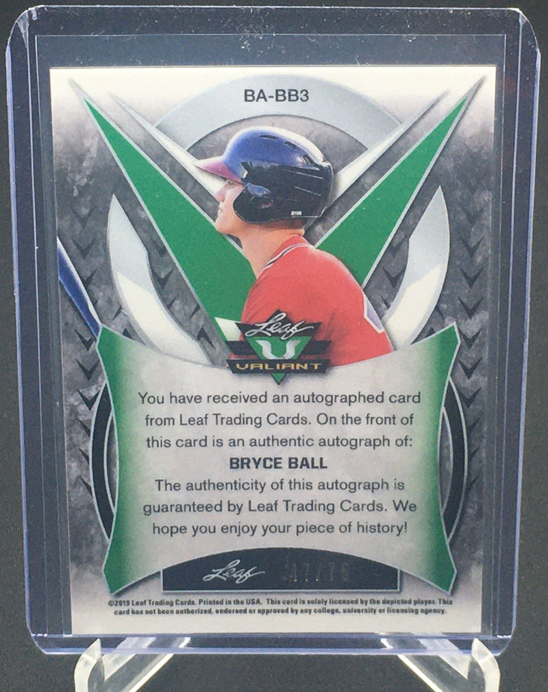 2019 LEAF VALIANT - B. BALL - #BA-BB3 - #'D/75 - AUTOGRAPH - GREEN PRISMATIC