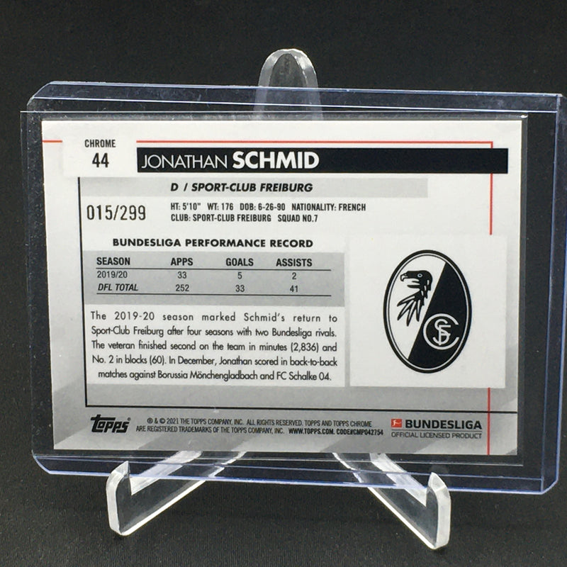 2021 TOPPS CHROME BUNDESLIGA - PURPLE REFRACTOR - J. SCHMID - #44 - #'D/299