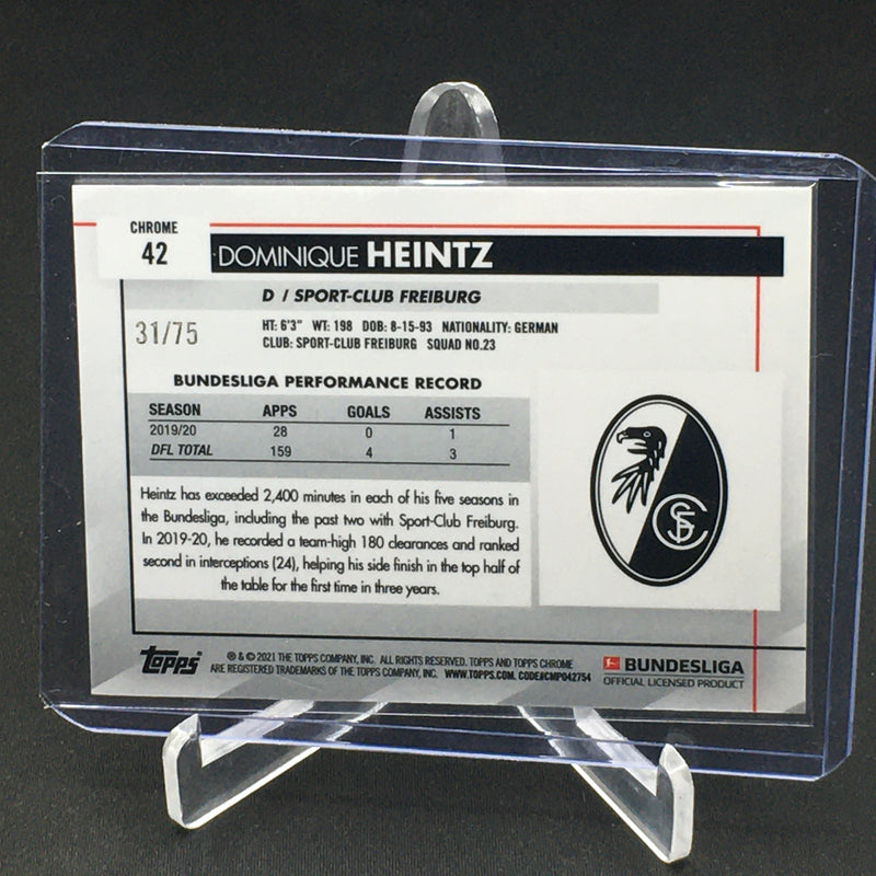 2021 TOPPS CHROME BUNDESLIGA - PINK REFRACTOR - D. HEINTZ - #42 - #'D/75