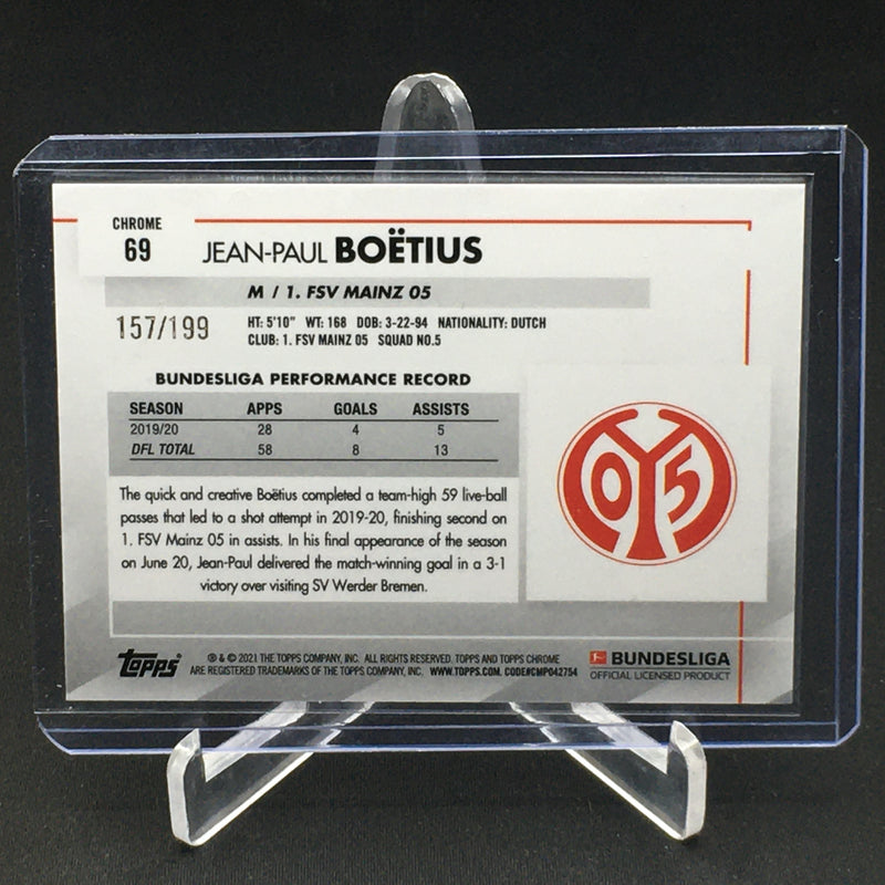 2021 TOPPS CHROME BUNDESLIGA - PRISM REFRACTOR - J. BOETIUS -