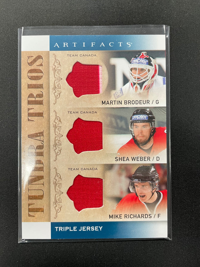 2014 UPPER DECK ARTIFACTS - TUNDRA TRIOS - TEAM CANADA - M. BRODEUR / S. WEBER / M. RICHARDS -