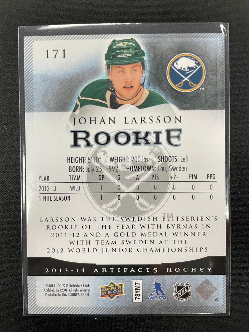 2013 UPPER DECK ARTIFACTS - ROOKIE - J. LARSSON - #171 - #'D/999