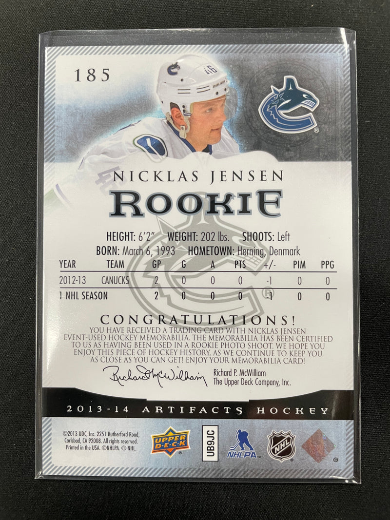 2013 UPPER DECK ARTIFACTS - ROOKIE - N. JENSEN - #185 - #'D/125 - DUAL RELIC - RC