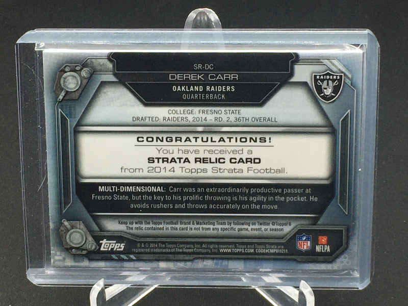 2014 TOPPS STRATA - D. CARR - #SR-DC - #'D/75 - RELIC - RC