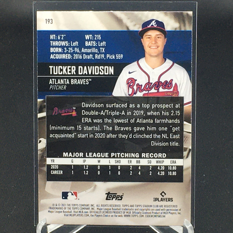 2021 TOPPS STADIUM CLUB - T. DAVIDSON -