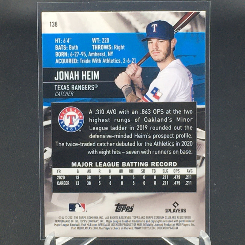 2021 TOPPS STADIUM CLUB - J. HEIM -