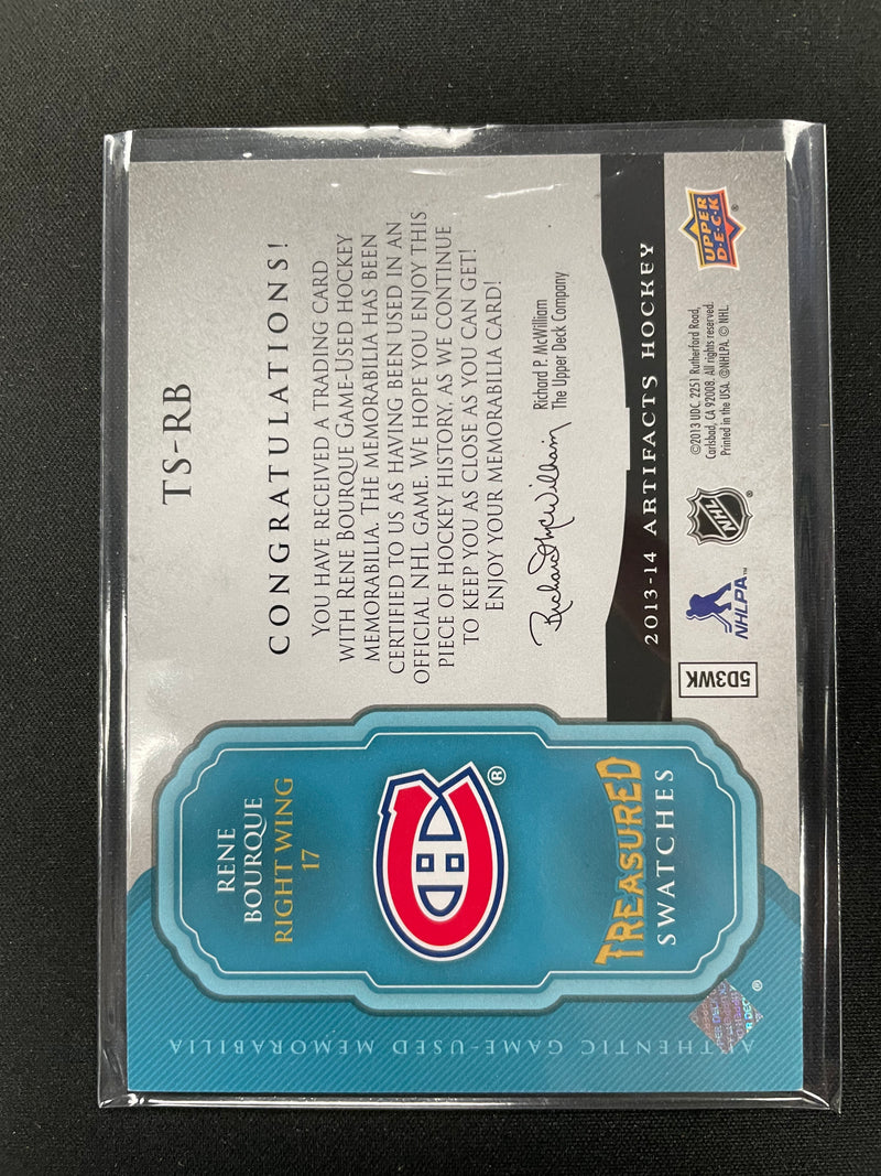 2013 UPPER DECK ARTIFACTS - TREASURED SWATCHES - R. BOURQUE -