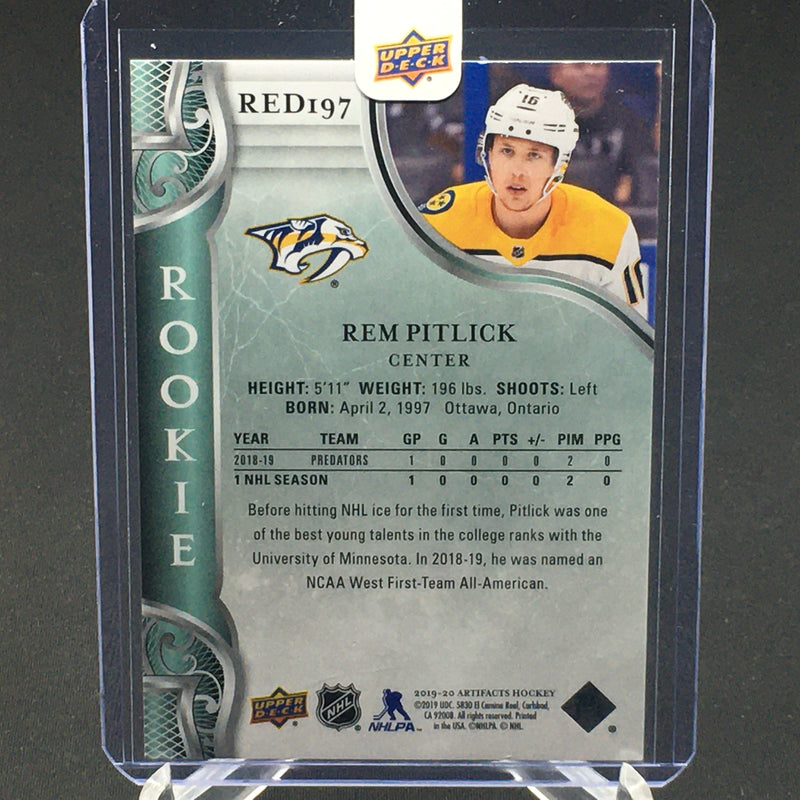 2019 UPPER DECK ARTIFACTS - R. PITLICK - #RED197 - #'D/999 - RC
