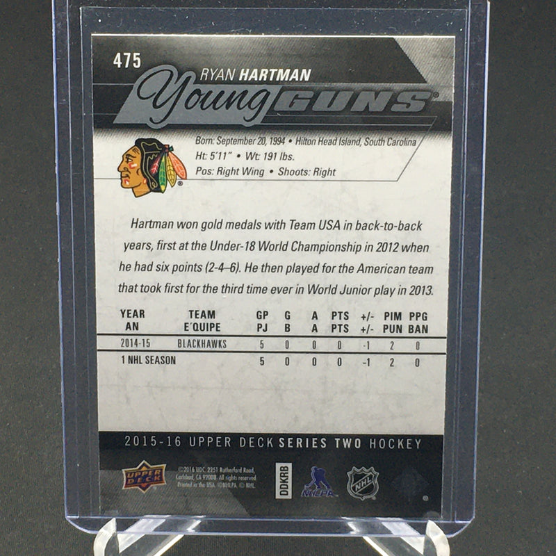2015 UPPER DECK SERIES TWO - YOUNG GUNS - R. HARTMAN -