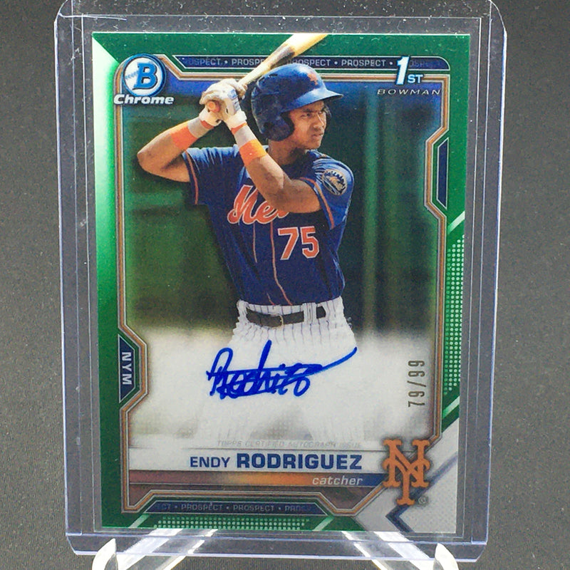 2021 TOPPS BOWMAN CHROME - GREEN REFRACTOR - 1ST BOWMAN - E. RODRIGUEZ - #CPA-ER - #'D/99 - AUTOGRAPH