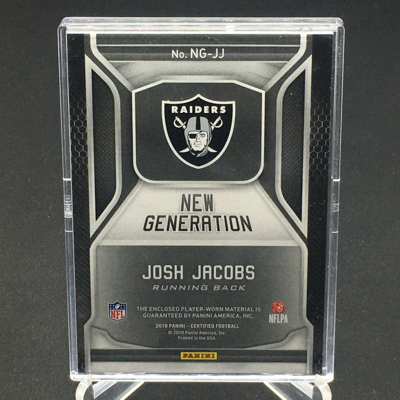 2019 PANINI CERTIFIED - NEW GENERATION - J. JACOBS - #NG-JJ - #'D/25 - RELIC