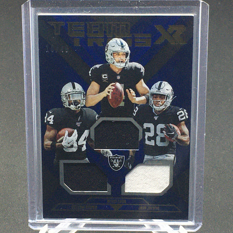 2019 PANINI XR - TEAM TRIOS - A. BROWN/ D. CARR/ J. JACOBS - #TT-OR - #'D/49 - TRIPLE RELIC