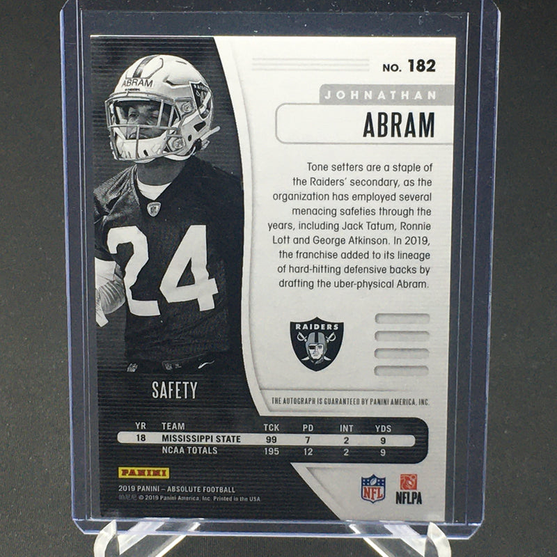 2019 PANINI ABSOLUTE - J. ABRAM - #182 - #'D/35 - AUTOGRAPH - RC