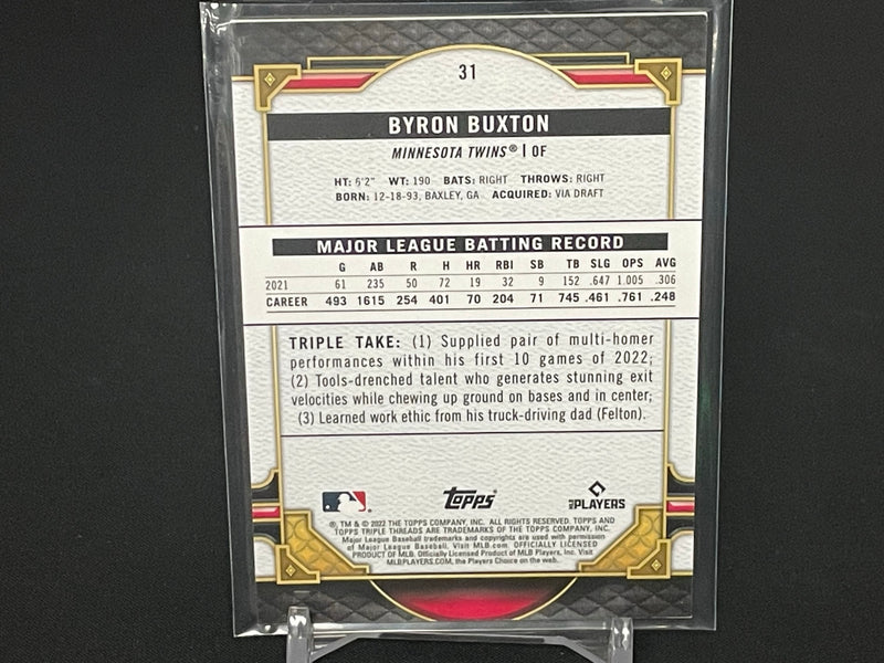 2022 TOPPS TRIPLE THREADS - YELLOW - B. BUXTON - #31 - #'D/99
