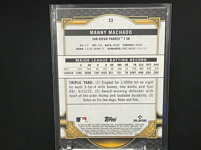 2022 TOPPS TRIPLE THREADS - PURPLE - M. MACHADO - #33 - #'D/299