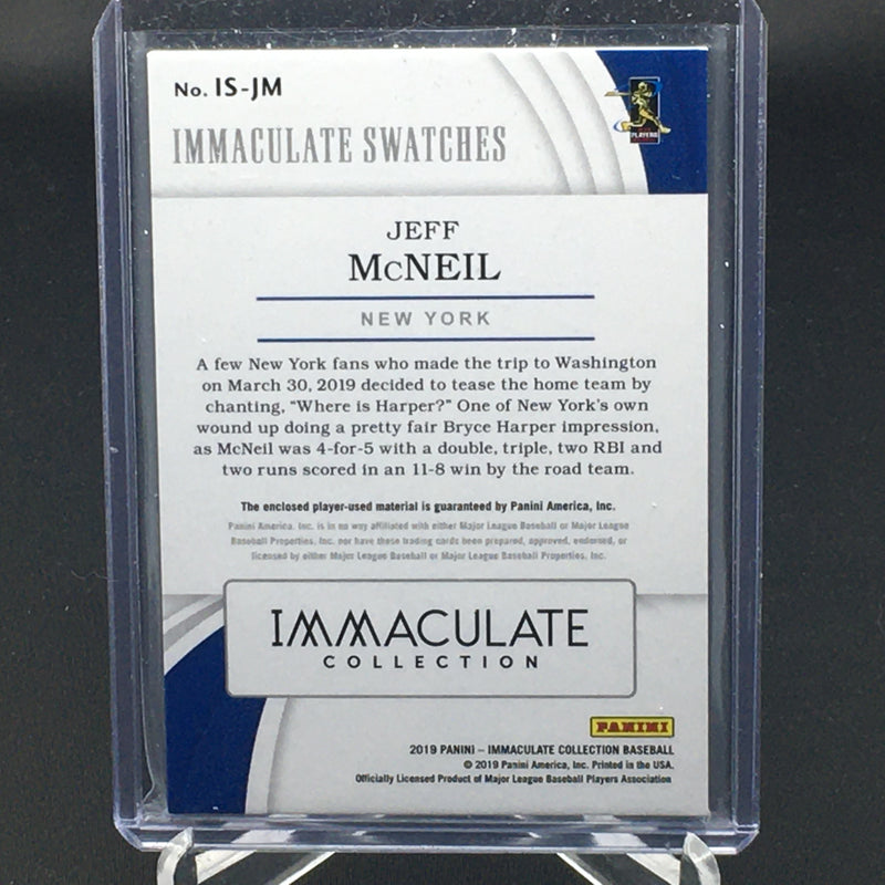 2019 PANINI IMMACULATE - IMMACULATE SWATCHES - J. MCNEIL - #IS-JM - #'D/25