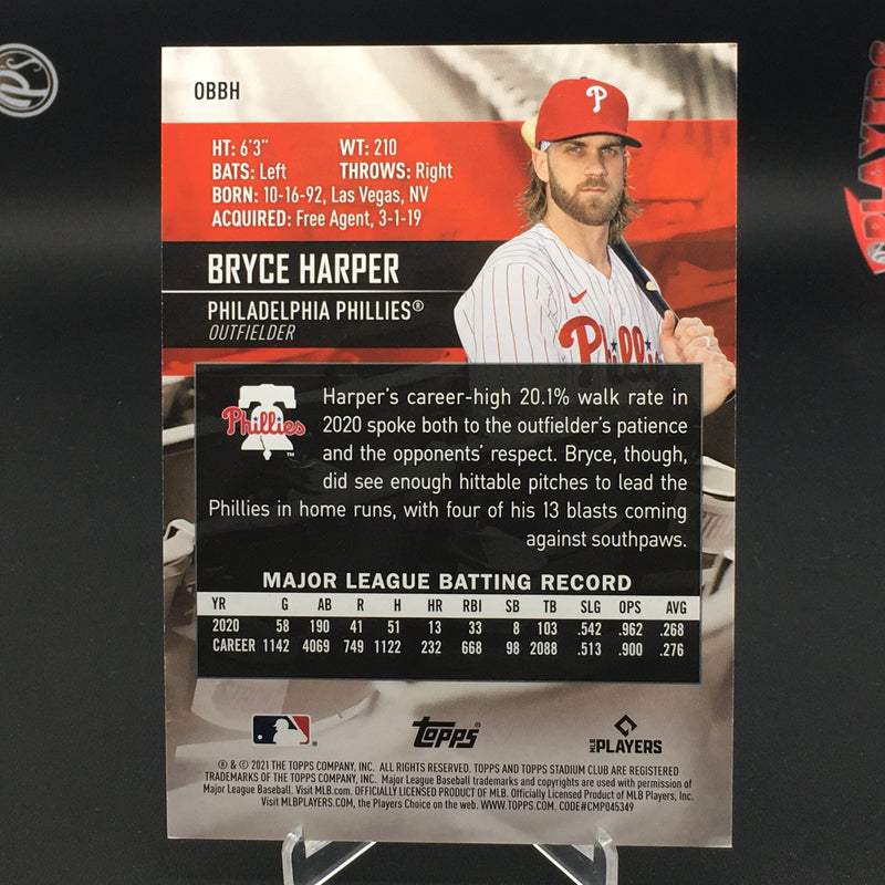 2021 TOPPS STADIUM CLUB - B. HARPER - OBBH -BOX TOPPER