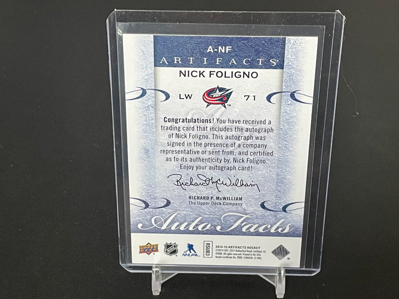 2014 UPPER DECK ARTIFACTS - AUTOFACTS - N. FOLIGNO -