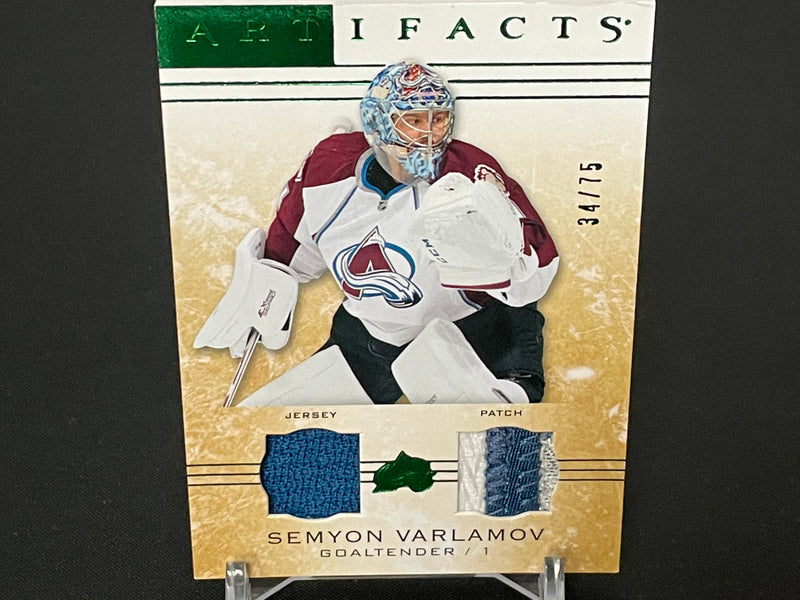 2014 UPPER DECK ARTIFACTS - EMERALD - S. VARLAMOV - #111 - #'D/75 - DUAL RELIC