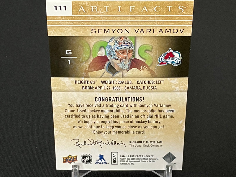 2014 UPPER DECK ARTIFACTS - EMERALD - S. VARLAMOV - #111 - #'D/75 - DUAL RELIC