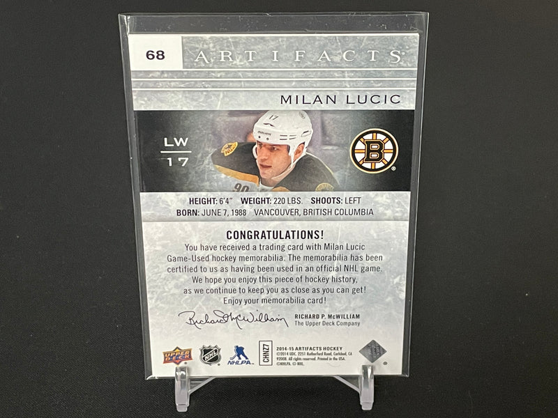 2014 UPPER DECK ARTIFACTS - M. LUCIC - #68 - #'D/125 - DUAL RELIC