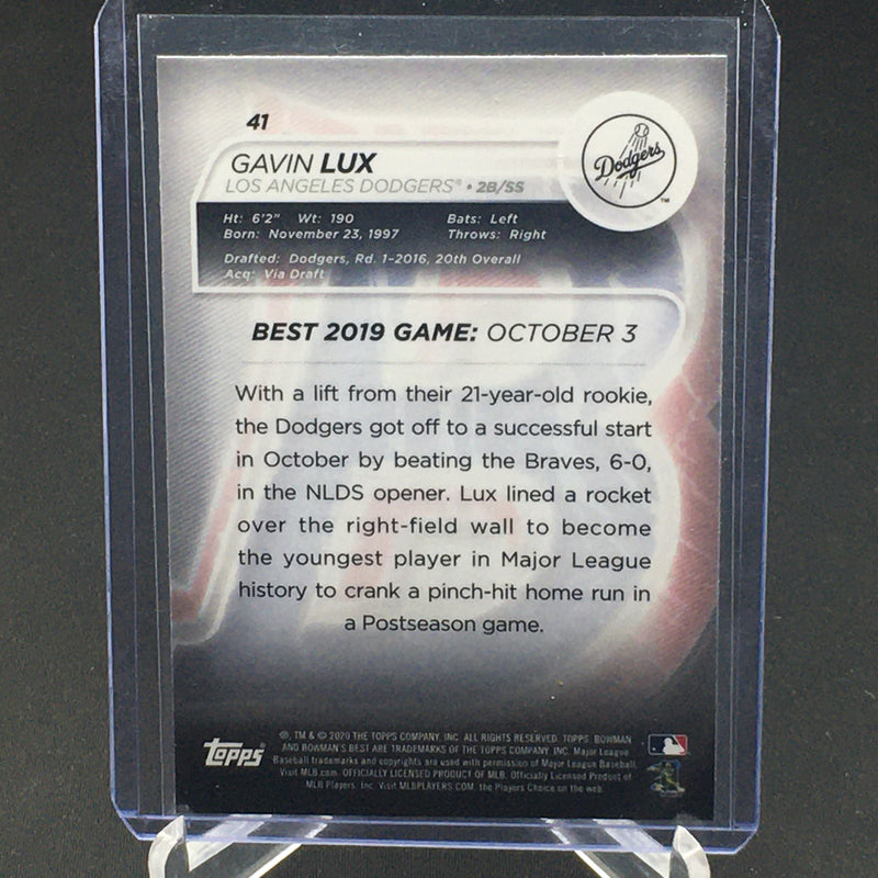 2020 TOPPS BOWMAN'S BEST - G. LUX -