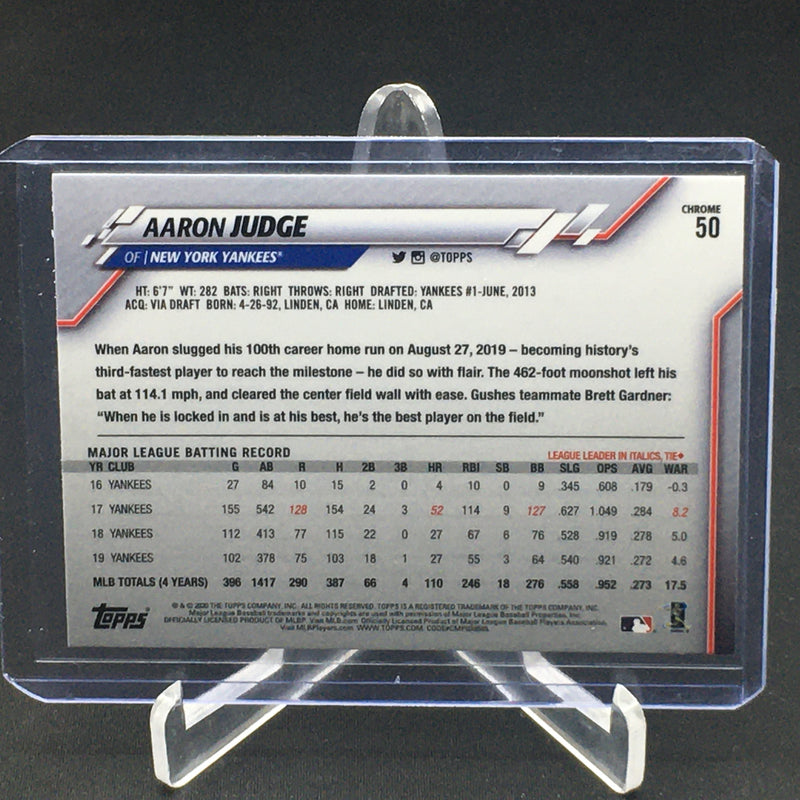 2020 TOPPS CHROME - PRISM REFRACTOR - A. JUDGE -