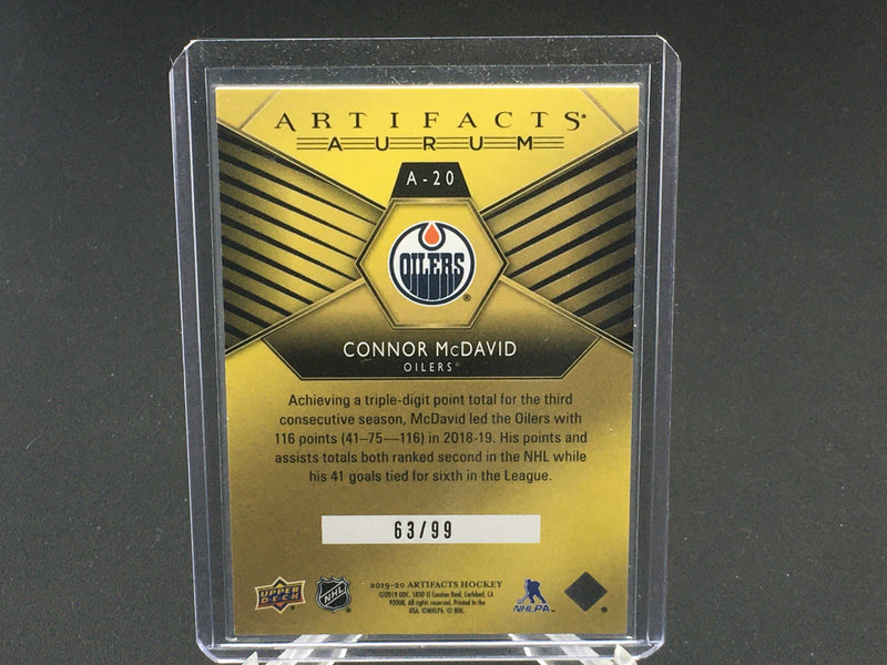 2019 UPPER DECK ARTIFACTS - RED AURUM - C. MCDAVID - #A-20 - #'D/99