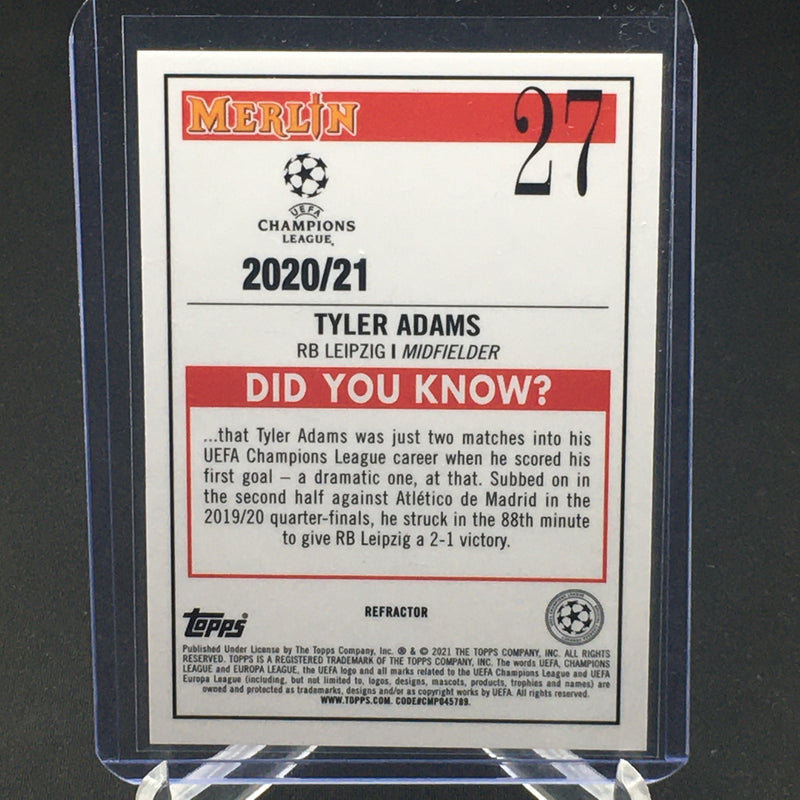 2020 TOPPS MERLIN UEFA CHAMPION'S LEAGUE - REFRACTOR - T. ADAMS -