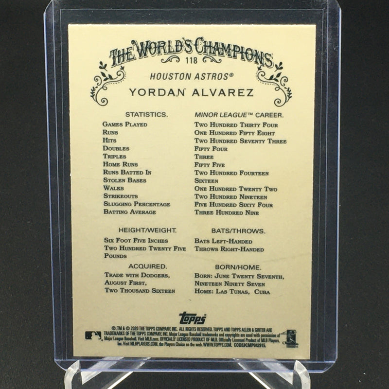 2020 TOPPS CHROME - ALLEN & GINTER - Y. ALVAREZ -