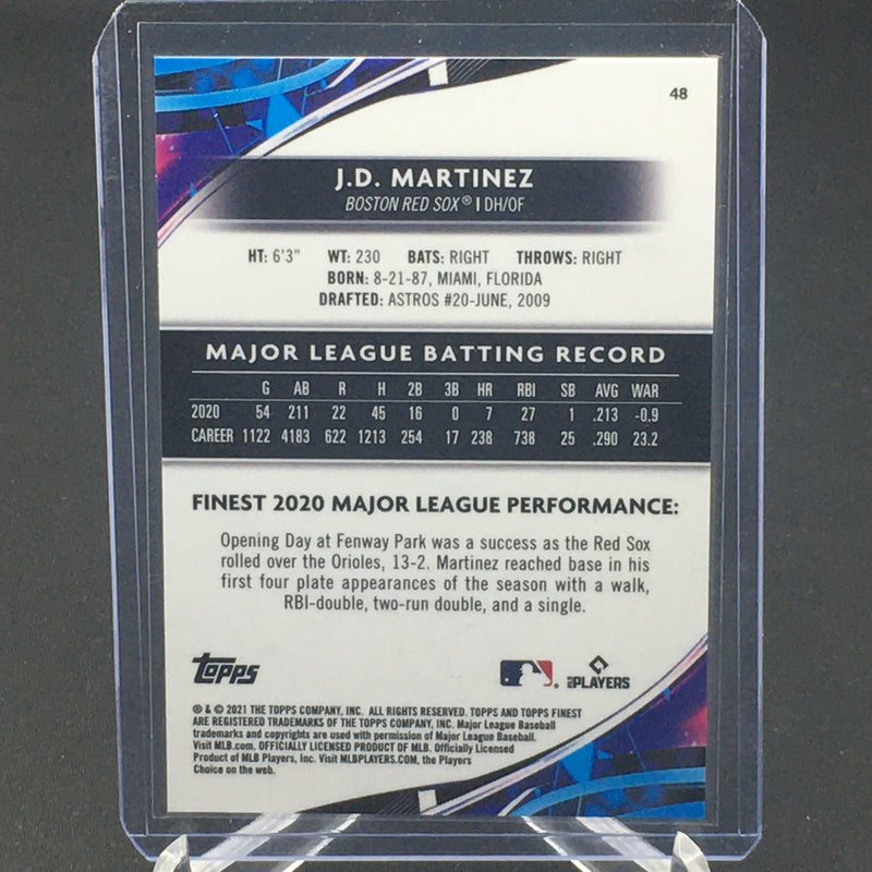 2021 TOPPS FINEST - ORANGE REFRACTOR - J.D. MARTINEZ - #48 - #'D/25