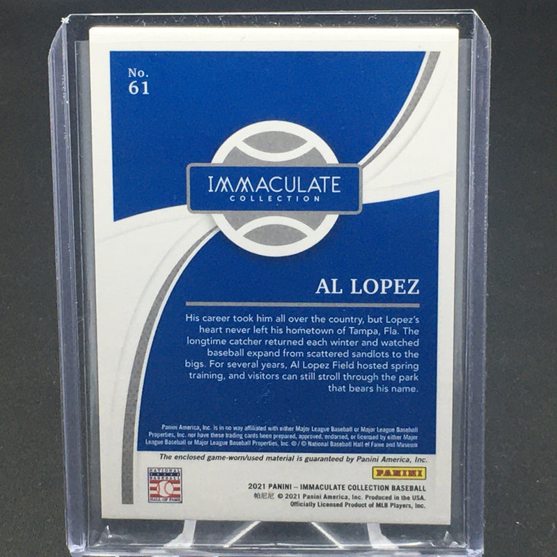 2021 PANINI IMMACULATE COLLECTION - A. LOPEZ - #61 - #'D/15 - BAT RELIC