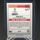 2020 TOPPS MERLIN UEFA CHAMPIONS LEAGUE - GREEN MOJO REFRACTOR - J. FELIX - #25 - #'D/99