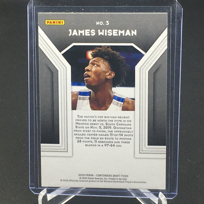 2020 PANINI CONTENDERS DRAFT PICKS - PLAYING THE NUMBERS GAME - J. WISEMAN -