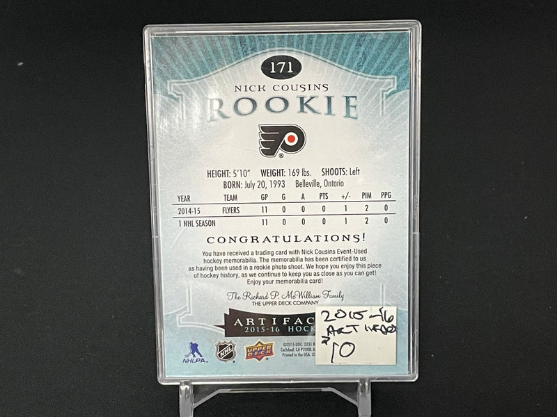 2015 UPPER DECK ARTIFACTS - EMERALD - ROOKIE - N. COUSINS - #171 - #'D/199 - DUAL RELIC - RC