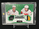 2015 UPPER DECK ARTIFACTS - GREEN - TUNDRA TANDEMS - S. MONAHAN / J. GAUDREAU - #TT-MG - #'D/15 - DUAL RELIC