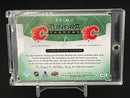 2015 UPPER DECK ARTIFACTS - GREEN - TUNDRA TANDEMS - S. MONAHAN / J. GAUDREAU - #TT-MG - #'D/15 - DUAL RELIC