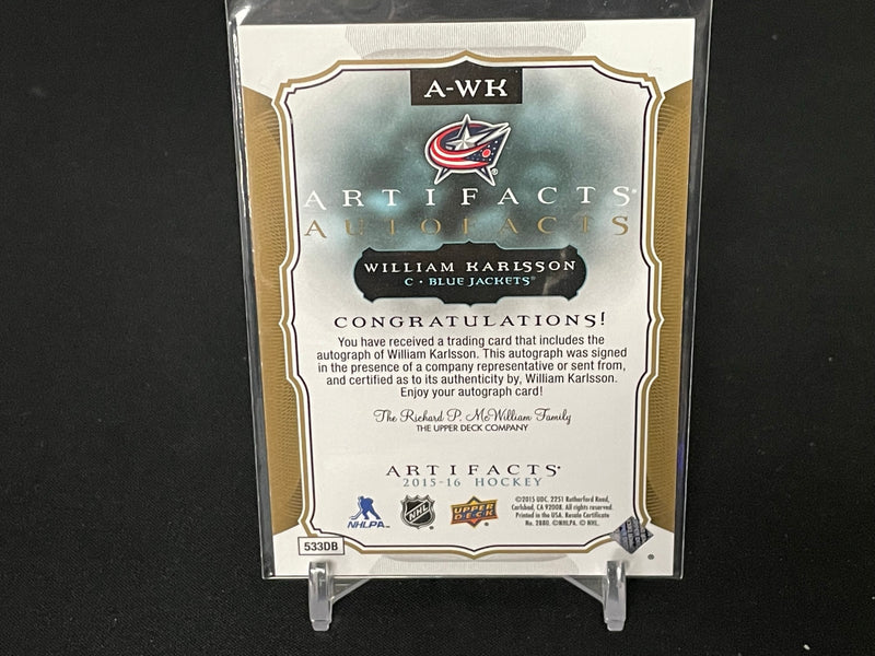 2015 UPPER DECK ARTIFACTS - AUTOFACTS - W. KARLSSON -